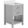 Dorel Living Nevada 24 in. Stone Top Bathroom Vanity in Gray with Silver Handles