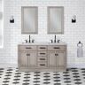 Water Creation Chestnut 60 in. W x 21.5 in. D Vanity in Grey Oak with Marble Vanity Top in White with White Basin