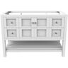 castellousa Alicia 47.25 in. W x 21.75 in. D x 32.75 in. H Bath Vanity Cabinet without Top in Matte White with Chrome Knobs