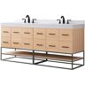 Direct vanity sink OakVista Exclusive 72 in. W x 23 in. D x 36 in. H Single Bath Vanity in Oak with White Culture Marble Top