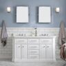 Water Creation Palace 60 in. W Bath Vanity in Pure White with Quartz Vanity Top with White Basin and Chrome F2-0009 Faucets