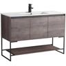 FINE FIXTURES Urbania 48 in. W x 18.5 in. D x 33.5 in. H Bath Vanity in Classic Gray with White Ceramic Vanity Top with White Basin