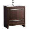 Fresca Allier 30 in. Bath Vanity in Wenge Brown with Ceramic Vanity Top in White with White Basin