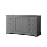 Wyndham Collection Avery 59.25 in. W x 21.75 in. D Bathroom Vanity Cabinet Only in Dark Gray