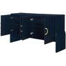 61 in. W x 15.7 in. D x 33.8 in. H Bathroom Navy Blue Linen Cabinet