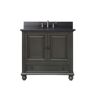 Avanity Thompson 37 in. W x 22 in. D x 35 in. H Vanity in Charcoal Glaze with Granite Vanity Top in Black with White Basin