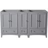 Fresca Oxford 60 in. W Traditional Double Bath Vanity Cabinet Only in Gray