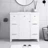 Staykiwi 36 in. W x 18 in. D x 34 in. H Single Sink Freestanding Bath Vanity in White with White Cultured Marble Top