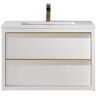 Altair Morgan 30 in. Bath Vanity in White with Composite Stone Top in Carrara White with White Basin