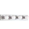 Generation Lighting Center Stage 24 in. 4-Light Chrome Traditional Wall Dressing Room Hollywood Bathroom Vanity Bar Light