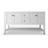 castellousa Alicia 59 in. W x 21.75 in. D x 32.75 in. H Bath Vanity Cabinet without Top in Matte White with Black Knobs