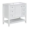 Nest fair 36 in. W x 18 in. D x 34.1 in. H Single Sink Freestanding Bath Vanity in White with White Ceramic Top
