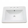 Omni 21 in. W x 18.5 in D x 6.5 in. H Ceramic Double Hole Vanity Top in White