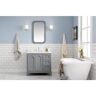 Water Creation Queen 36 in. Bath Vanity in Cashmere Grey with Quartz Carrara Vanity Top with Ceramics White Basins and Faucet