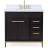 Beatrice 36 in. W x 22 in. D x 35 in. H Bath Vanity in Wenge Brown with White Quartz Top