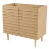 JONATHAN Y Aubert 36 in. W x 18 in. D x 33 in. H 2-Shelf Bath Vanity Cabinet without Top (Sink Basin not Included), Oak