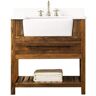 SUPREME WOOD Louise 36 in. W x 22 in. D x 35.7 in. H Bath Vanity in Brown with White Quartz Vanity Top with White Basin