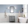 Water Creation Queen 30 in. Bath Vanity in Cashmere Grey with Quartz Carrara Vanity Top with Ceramics White Basins