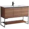 FINE FIXTURES Urbania 48 in. W X 18.5 in. D x 33.5 in. H Bath Vanity in Walnut with White Ceramic Vanity Top with White Basin