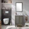 SUDIO Melissa 24 in. W x 22 in. D Bath Vanity in Silver Gray with Marble Vanity Top in Carrara White with White Sink