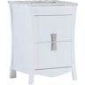 Bellaterra Home Tracy 24.5 in. W x 19 in. D x 34 in. H Single Vanity in White with Carrara Marble Vanity Top in White with White Basin