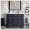 Eviva Glory 48 in. W x 22 in. D x 34 in. H Single Bath Vanity in Dark Gray with White Carrara Marble Top with White Sink