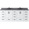 Altair Monna 84 in. W x 22 in. D x 34 in. H Bath Vanity in White with Concrete Grey Composite Stone Top