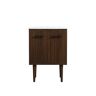 Simply Living 24 in. W x 19 in. D x 33.5 in. H Bath Vanity in Walnut with Ivory White Engineered Marble Top
