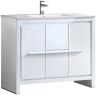 Fresca Allier 40 in. Bath Vanity in White with Ceramic Vanity Top in White with White Basin