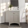 Eviva New Jersey 24 in. W x 22 in. D x 34 in. H Freestanding Single Sink Bath Vanity in Gray with White Carrara Marble Top