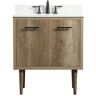 Simply Living 30 in. W x 19 in. D x 33.5 in. H Bath Vanity in Natural Oak with Ivory White Engineered Marble Top