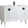 FINE FIXTURES Venezian 48 in. W x 18.11 in. D x 33 in. H Bathroom Vanity Side Cabinet in White Matte with White Ceramic Top