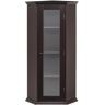 16.1 in. W x 16.1 in. D x 42.4 in. H Brown Linen Cabinet Corner Storage Cabinet for Bathroom, Living Room and Kitchen