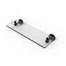 Allied Sag Harbor Collection 16 in. Glass Vanity Shelf with Beveled Edges in Matte Black