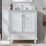 SUDIO Melissa 30 in. W x 22 in. D Bath Vanity in Grain White with Marble Vanity Top in Carrara White with White Sink