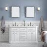 Water Creation Palace 60 in. W Bath Vanity in Pure White with Quartz Vanity Top with White Basin and Polished Nickel F2-0012 Faucets