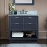 WOODBRIDGE Venice 43 in.W x 22 in.D x 38 in.H Bath Vanity in Gray with Marble Vanity Top in White with White Sink