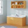 TOT MATE 49" W x 21" D x 21.5" H Double Floor Bathroom Vanity with Sink and Marble Top, Kids Vanities, Ready-to-Assemble, (Maple)