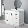 Wyndham Collection Miranda 42 in. W x 22 in. D x 33.75 in. H Single Sink Bath Vanity in White with Carrara Cultured Marble Top