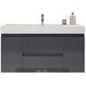 Fortune 48 in. W Bath Vanity in Rich Black with Reinforced Acrylic Vanity Top in White with White Basin