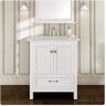 Eviva Britney 30 in. W x 22 in. D x 34 in. H Single Freestanding Bathroom Vanity in White with White Carrara Marble Top