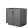 Wyndham Collection Miranda 35.25 in. W x 21.75 in. D Single Bath Vanity Cabinet Only in Dark Gray