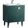 FINE FIXTURES Venezian 30 in. W x 18.11 in. D x 33 in. H Bathroom Vanity Side Cabinet in Green with White Ceramic Top