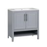 Nest fair 30 in. W x 18.3 in. D x 33 in. H Single Sink Freestanding Bath Vanity in Gray with White Ceramic Top