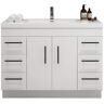 Moreno Bath Elsa 47.24 in. W x 19.69 in. D x 35.44 in. H Bathroom Vanity in High Gloss White with White Acrylic Top