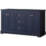 Wyndham Collection Avery 59.25 in. W x 21.75 in. D Bathroom Vanity Cabinet Only in Dark Blue