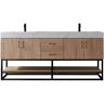 ROSWELL Alistair 72 in. W x 22 in. D x 33.9 in. H Bath Vanity in Oak with White Stone Vanity Top with Basin