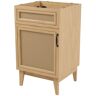 JONATHAN Y Javer 20 in. W x 18 in. D x 33 in. H Rattan 2-Shelf Bath Vanity Cabinet without Top (Sink Basin not Included), Oak