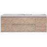 Bremen Cabinetry Bremen 60 in. W x 20 in D x 22.5 in H Single Sink Floating Bath Vanity in White Oak with White Top