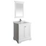 Fresca Windsor 30 in. W Traditional Bath Vanity in Matte White with Quartz Stone Vanity Top in White with White Basin, Mirror
